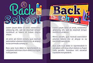 Back to School Poster with Place for Text in Frame