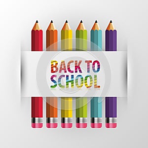 Back to school. Rainbow pencils. Vector illustration