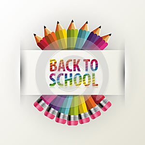 Back to school. Rainbow pencils. Vector illustration