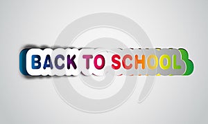 Back to school, realistic papercut, takes the background color,