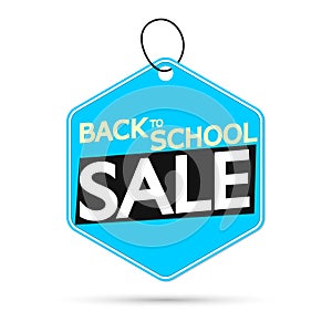 Back to School Sale, offer tag, discount banner design template, vector illustration