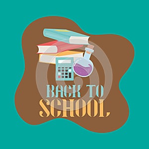 Back to school with school items and elements. vector banner design