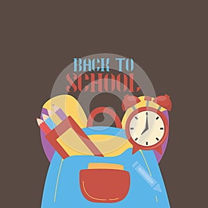 Back to school with school items and elements. vector banner design