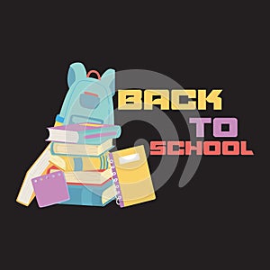 Back to school with school items and elements. vector banner design