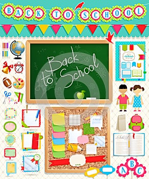 Back to school scrapbook elements.