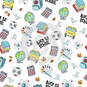 Back to school seamless pattern