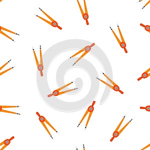 Back to school seamless pattern with compass