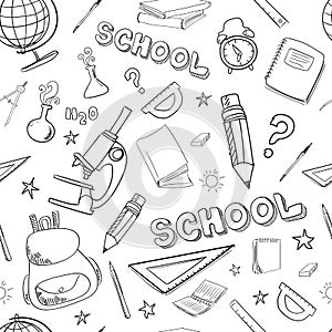 Back to school seamless pattern
