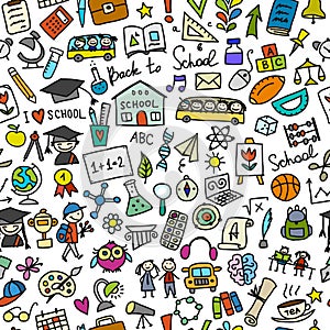 Back to school, seamless pattern for your design