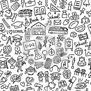 Back to school, seamless pattern for your design