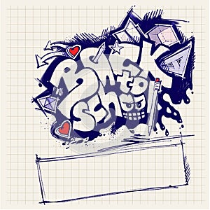 Back to school sign (graffiti style)