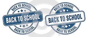 Back to school stamp. back to school label. round grunge sign