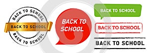 back to school stamp and speech bubble label sticker element student start learn education