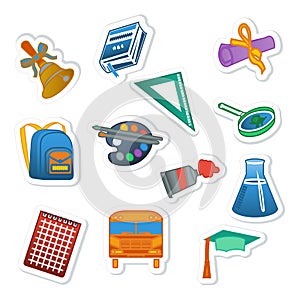 Back to school sticker colorful set