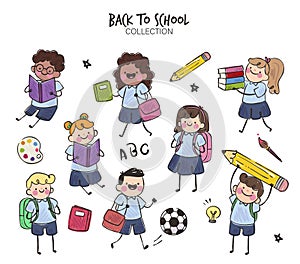 Back to school students set