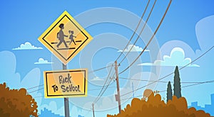 Back To School Study Road Sign Over Blue Sky