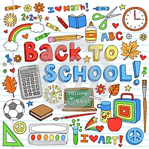 Back to School Supplies Vector Design Elements