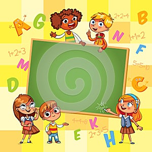 Back to school. Template for advertising brochure