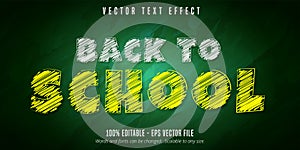 Back to school text, chalk style editable text effect