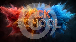Back to School Text with Colorful Smoke Effects