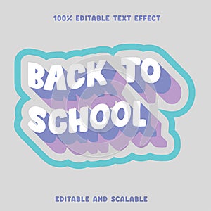 back to school Text Effect and text editable style effect