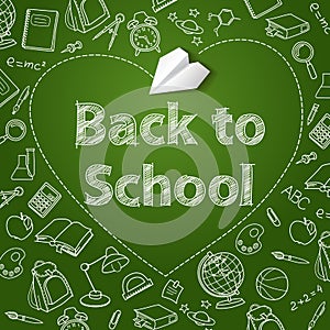 Back to school text end school vector doodle