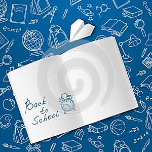 Back to school text end school vector doodle