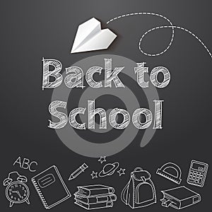 Back to school text end school vector doodle