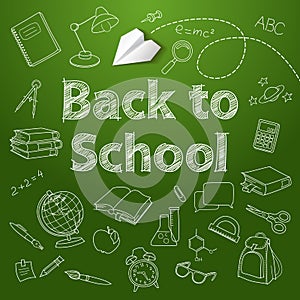 Back to school text end school vector doodle