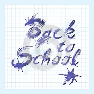 Back to school text with ink