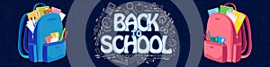 Back to school text. Website header banner
