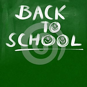 Back to school title - green chalkboard background