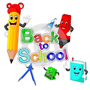 Back to School Title Texts with School Items