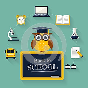 Back to school. Vector concept of education.