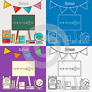 Back to school vector illustration. Chalkboard