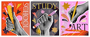 Back to School Vector Posters Set