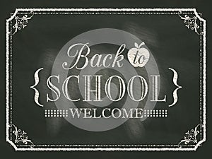 Back to School vintage chalk board background