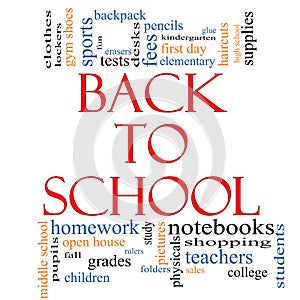 Back to School Word Cloud Concept