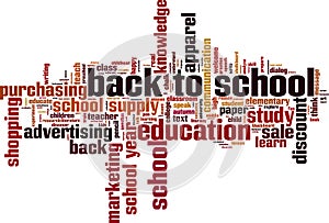 Back to school word cloud