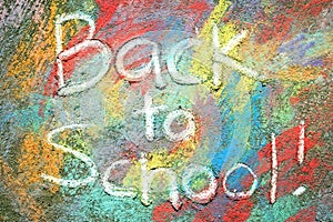 Back to School Written in Chalk photo