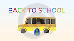 Back to School with Yellow Bus and Backpack