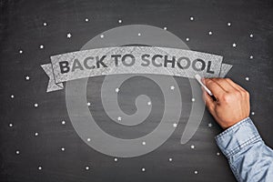 Back to shool on blacboard