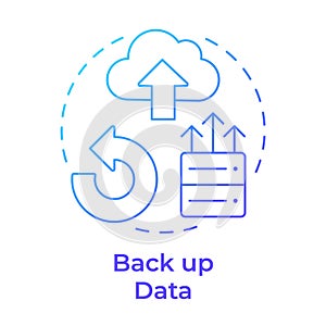 Back up data blue gradient concept icon