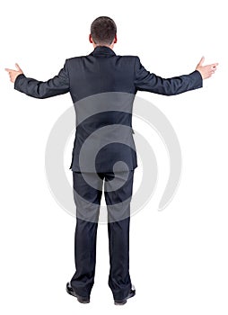 Back view of business man