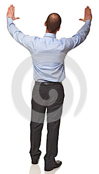 Back view of businessman