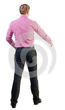 Back view of businessman