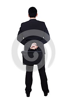 Back view of businessman