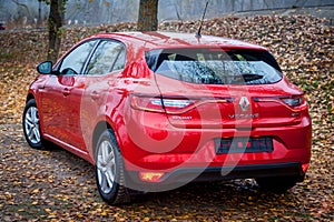 Back view of the car tail lights