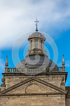 Back view at the dome copula tower at the iconic spanish Romanesque and Renaissance architecture building at the Iglesia de photo