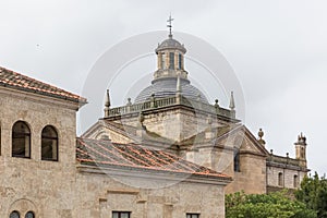 Back view at the dome copula tower at the iconic spanish Romanesque and Renaissance architecture building at the Iglesia de photo